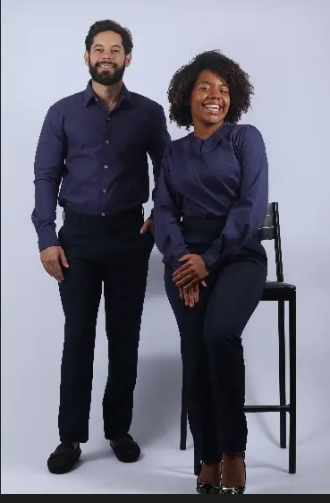 Uniforme social corporativo masculino e feminino